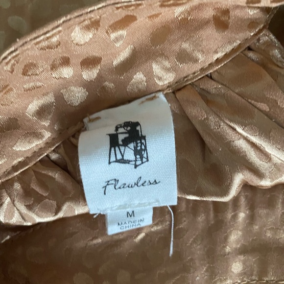 Beltran Satin Embossed Tie Blouse - Caramel - Picture 4 of 4